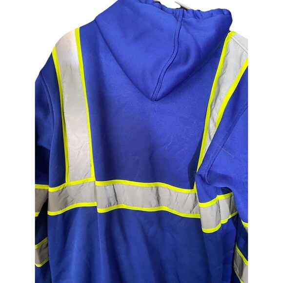 Safety Hoodie Jacket, High Vis Reflective Safety Fleece Hoodie PPE Gear SZ L - Picture 10 of 10